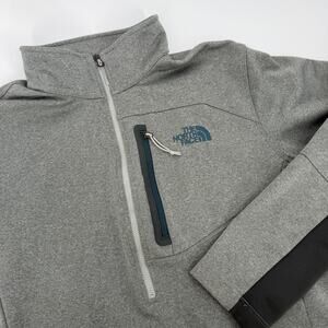 The North Face Canyonlands Gray Half Zip Pocket Pullover Light Jacket Men Medium